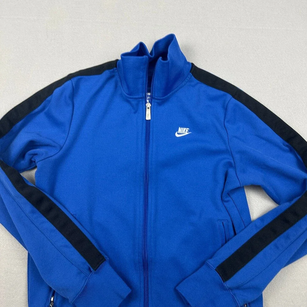 Nike Golf Sport Jacket Men Small Blue Black Solid Full Zip Logo Dri Fit S
